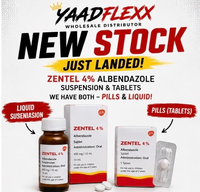 ZENTEL 4% ALBENDAZOLE
PILLS & LIQUID!